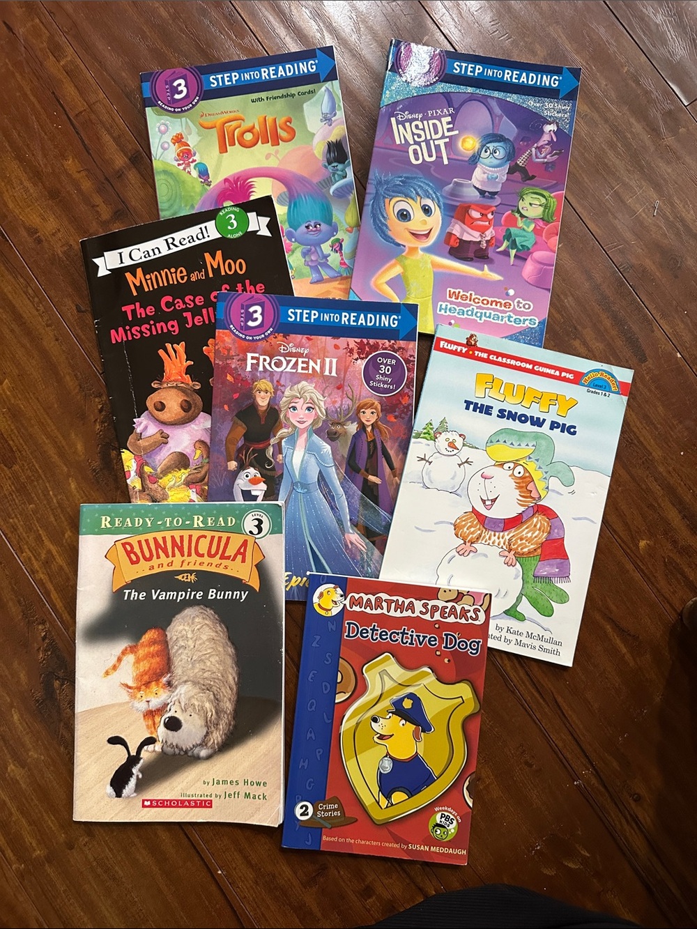7 Level 3 Reader Books Frozen Trolls Inside Out Bunnicula Fluffy OOP Bundle